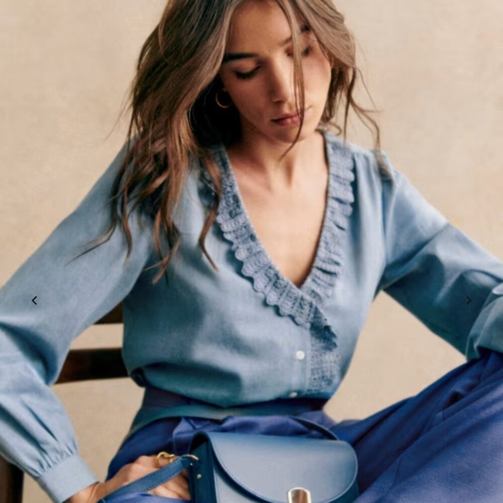 NWT Sezane - Rosine Shirt - Chambray - Organic Cotton